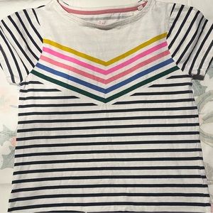 Mini Boden striped rainbow t shirt